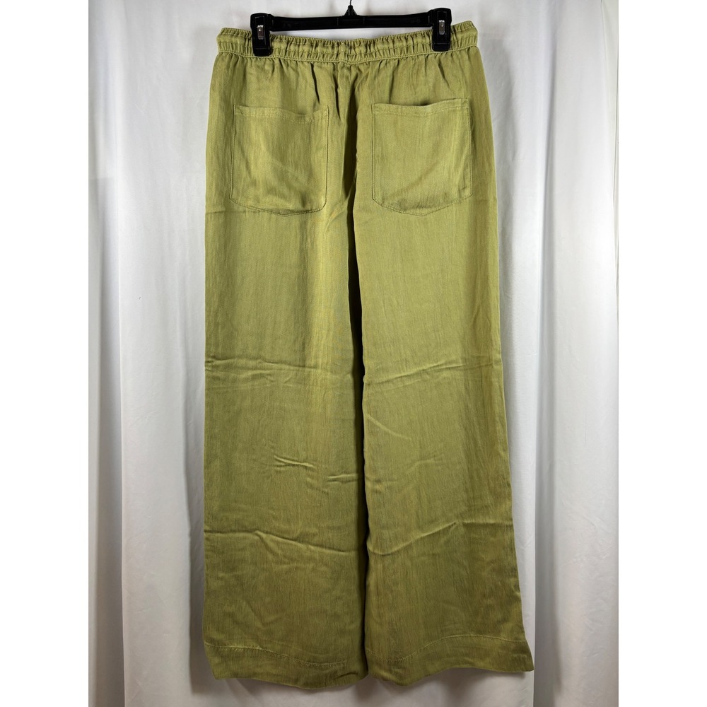 Calypso St Barth Womens Medium Olive Green Wide Leg Elastic Drawstring Pants
